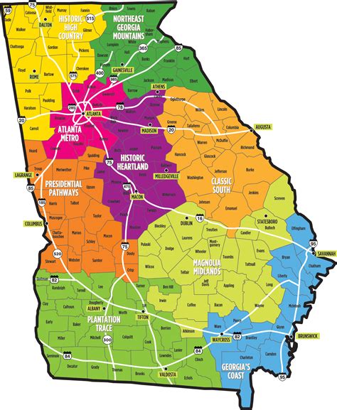 Printable Map Of Georgia Counties Customize And Print
