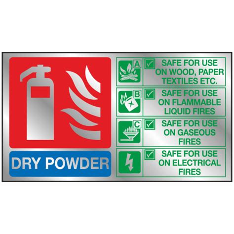 Dry Powder Fire Extinguisher Sign Fire Extinguisher Signs Safety