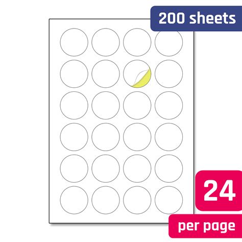 We offer easy to use whether you're printing on an inkjet or laser printer, choose the template file download that most label templates are available in four popular file types, so you can choose the one that you are. 40mm Round - A4 White Stickers Labels Sheets - TownStix