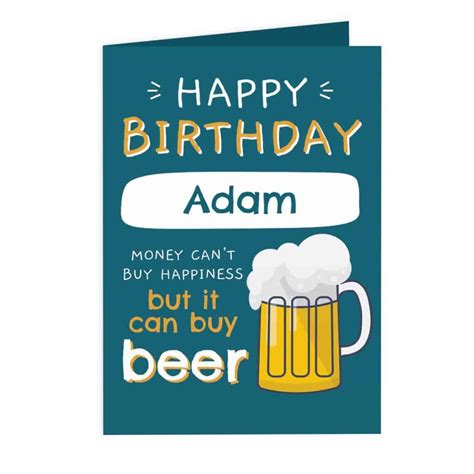 Personalised Personalised Happy Birthday Beer Card • For You