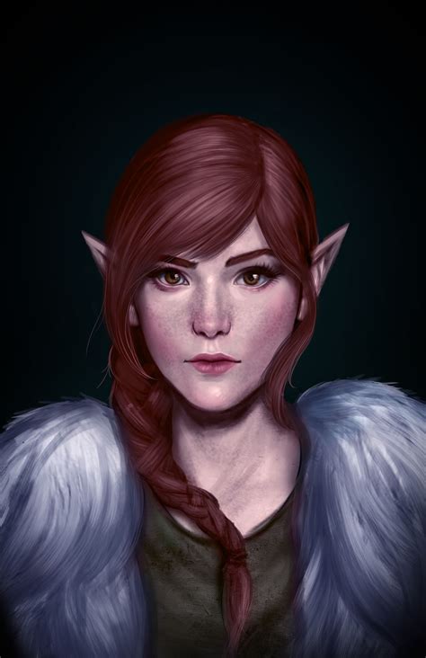 Artstation Valdriel Half Elf Character Portrait Michael Sniderman