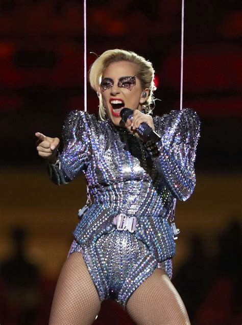 Lady Gaga Performs At The Halftime Show At Super Bowl Li In Houston