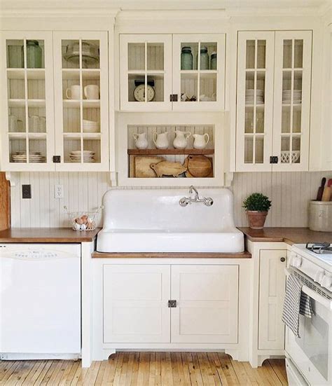 Farmhouse sinks or apron sinks can be either style, and they're distinguished by a front panel that sits flush with the cabinets. Where to Find a Vintage Style Farmhouse Sink - Hello ...