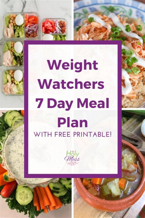 weight watchers 7 day meal plan basic myww green blue purple the holy mess
