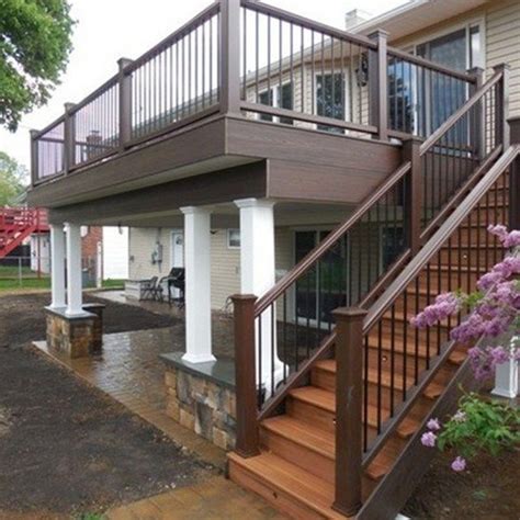 Second Floor Deck With Screened In Porch Design And Stairs Decomagz