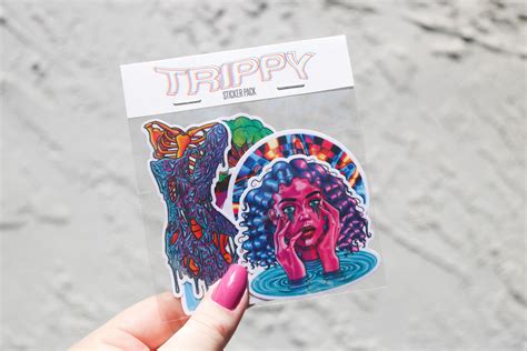 5pcs Trippy Vinyl Sticker Pack Psychedelic Vinyl Sticker Etsy