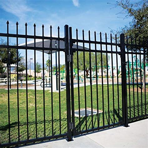 Xcel Black Steel Anti Rust Fence Gate Sharp End Pickets Ft W X Ft H Easy Installation