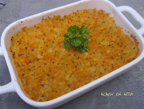 Ovenschotel met gehakt en wortelpuree
