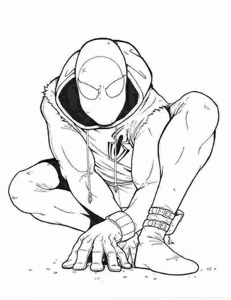 Spider Man Miles Morales Coloring Page Free Printable Coloring Pages