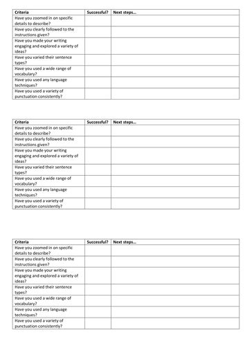 Selfpeer Assessment Grids For Creative Writing Teaching Resources