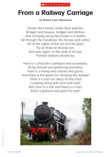 ‘from A Railway Carriage Poem By Robert Louis Stevenson Primary Ks2