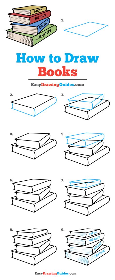 How To Draw School Books Really Easy Drawing Tutorial