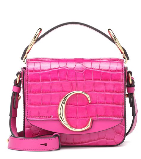 Chloé C Mini Leather Shoulder Bag In Pink Lyst