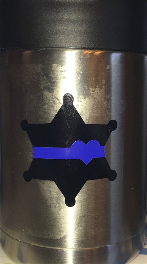 Thin Blue Line Sheriff Badge Decal With Or With