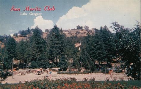 San Moritz Club Lake Gregory Crestline Ca Postcard