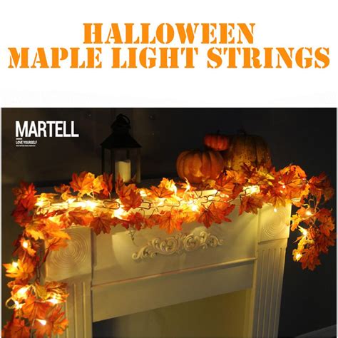 Buy 17m Led Lighted Fall Autumn Pumpkin Maple Leaves Garland