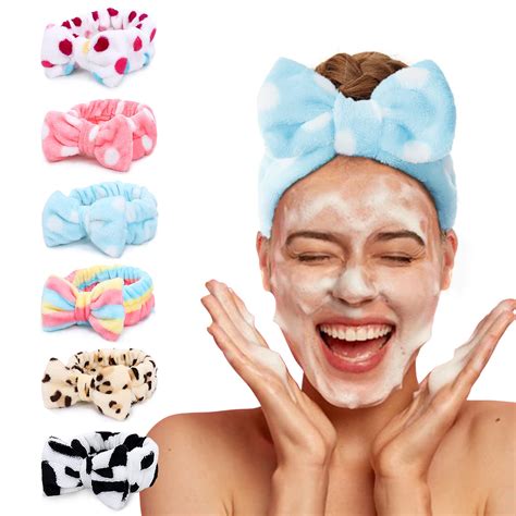 Buy Lades Spa Headband Pack Bow Hair Band Women Facial Makeup Head Band Soft Coral Fleece