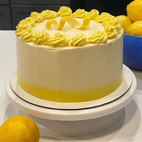 Lemon Cake Im Practicing On Getting That Smooth Buttercream Finish