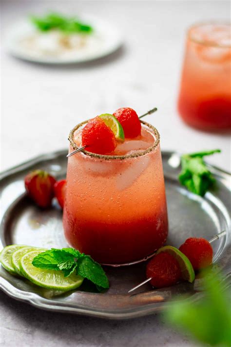 Strawberry Watermelon Margarita Lime Thyme