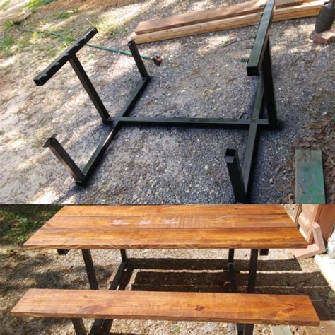 Cual es la id de los cristales. Square tube framed picnic table | Metal picnic tables ...