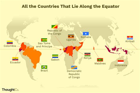 Can You Name The 13 Countries On The Earths Equator Equator Map