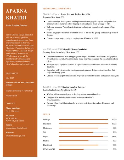 cool creative resume template orange pptx templates