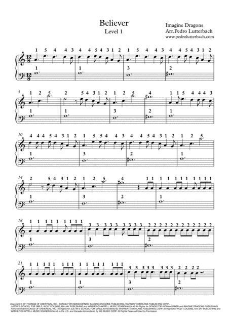 Believer By Imagine Dragons Digital Sheet Music For Download