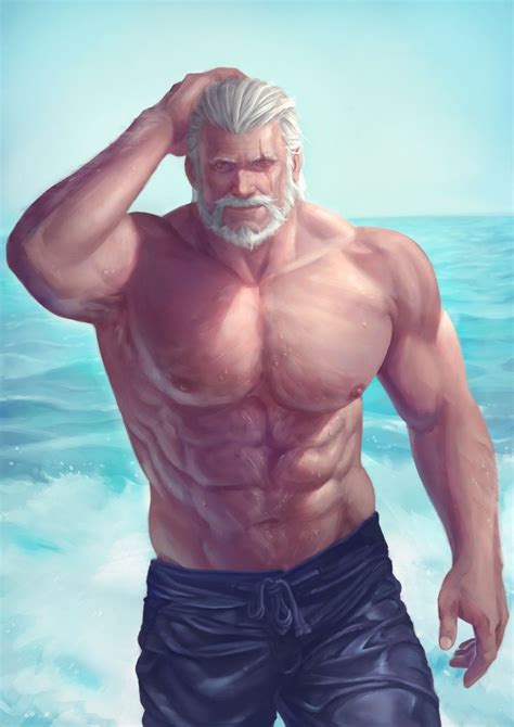 Beachhardt Fantasy Art Men Muscle Man Anime Cartoon Man