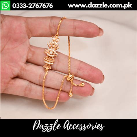 Ruby Golden Adjustable Ladies Bracelet Dazzle Accessories