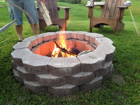 Backyard Fire Pit Simply Arrange Your Landscaping Blocks And Line With