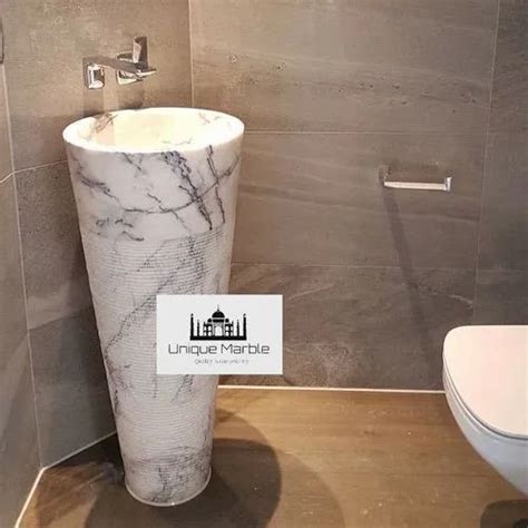 Marble Modern Bathroom Pedestal Wash Basin White At Rs 25000 In Makrana