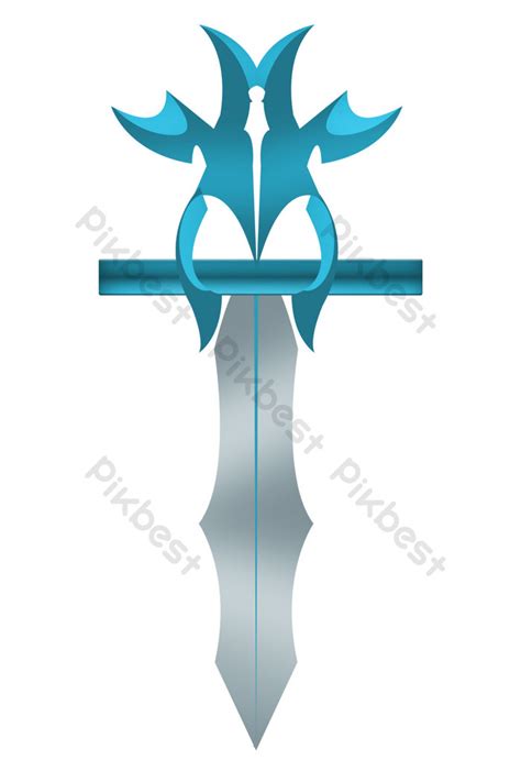 Blue Sword Weapon Illustration Png Images Psd Free Download Pikbest