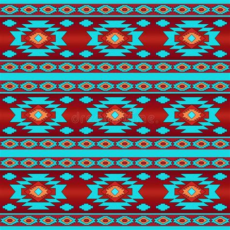 Southwestern Ethnic Navajo Pattern Stock Illustration Illustration Of