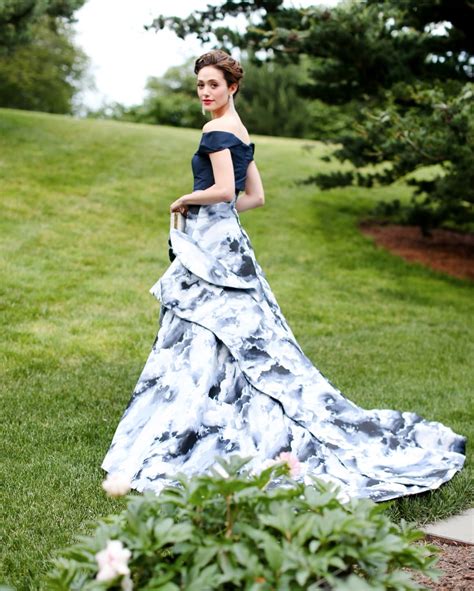 Emmy Rossums Carolina Herrera Wedding Dress Popsugar Fashion