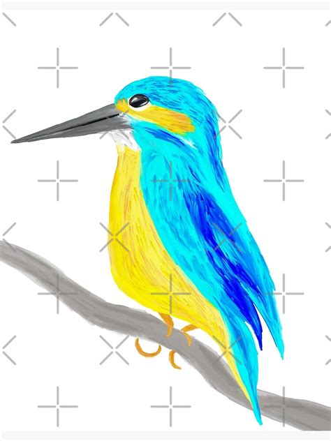 Blue Nightingale Bird Drawing Poster By Krisgreenwood Redbubble