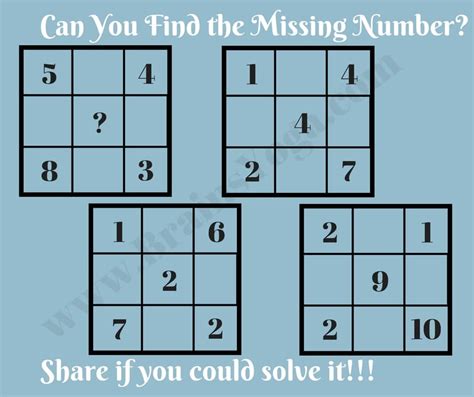 Missing Number Puzzle Maths Logic Reasoning Brain Teaser