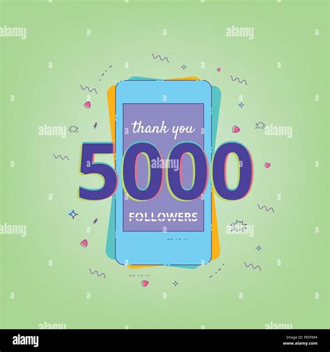 Thank You 5000 Followers Vivid Card 5k Followers Message For Post