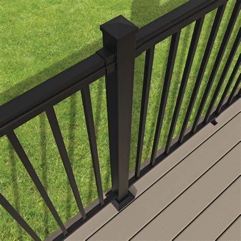 Freedom 25 In X 25 In X 4 Ft Matte Black Aluminum Deck Post In The