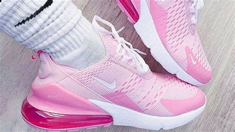 Swarovski Womens Nike Air Max 270 Pink And White Sneakers Etsy