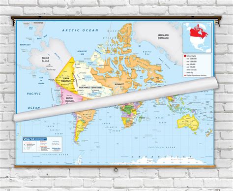 Canada Classroom Maps Indvidually Mounted On Spring Rollers