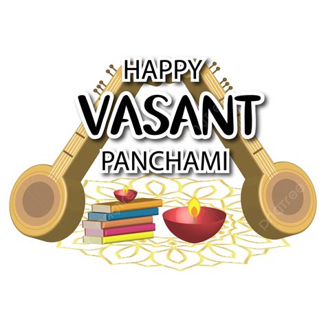Happy Vasant Panchami With Books And Bowl Worship Devotion January Png And Vector With