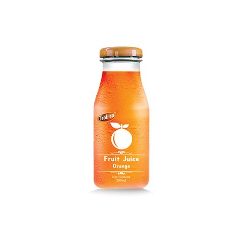 280ml Glass Bottle Natural 100 Orange Juice Trobico Oem Beverage