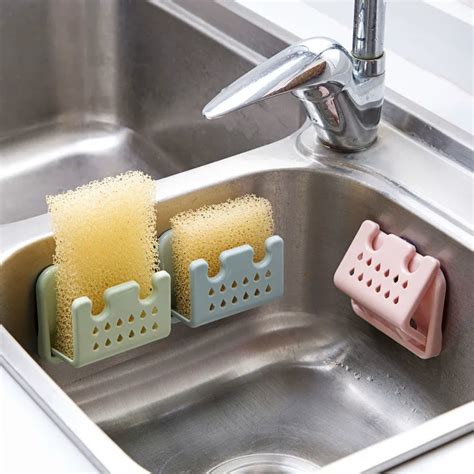 1pc Foldable Kitchen Sink Suction Holder Sponge Scrubbers Soap Storage