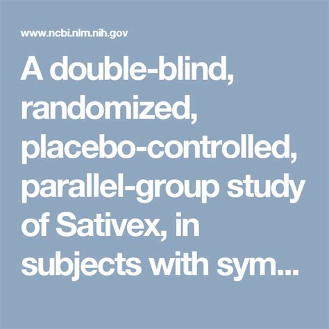 A Double Blind Randomized Placebo Controlled Parallel Group Study Of