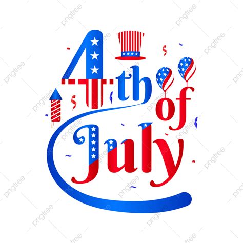 Happy 4th July Vector Png Images Lettering Text Happy 4th Of July With