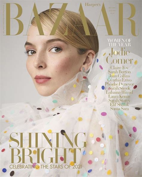 Jodie Comer On The Cover Of Harpers Bazaar Uk December 2021 Coup