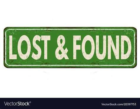 Lost And Found Vintage Rusty Metal Sign Royalty Free Vector