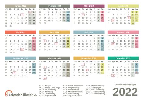 Kalender 2022 Monatsübersicht Zum Ausdrucken Kalender Ausdrucken