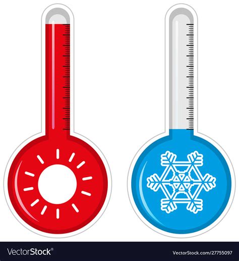 Two Thermometers For Hot And Cold Weather Vector Image