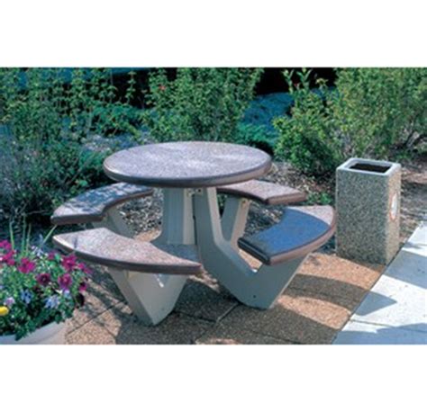 Round Commercial Concrete Picnic Table Portable By Park Tables